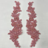 Beaded Corded Floral Lace Applique