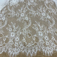 Embroidered Lace Fabric with Eyelash Scallop