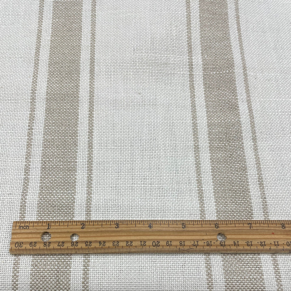 Linen Stripe Heavyweight Natural Ivory Fabric