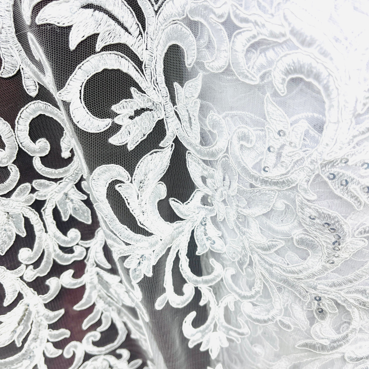 Beaded Corded Lace Fabric 51" Wide