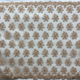 1 Yard Beaded 3D Floral Lace Fabric Embroidered 100 Percent Polyester Net Mesh 50 inch Width