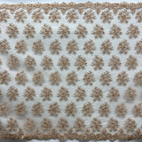 Beaded 3D Floral Lace Fabric