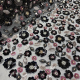 Beaded Sequined Lace Fabric