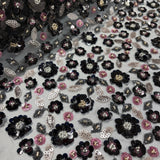 Beaded Sequined Lace Fabric 54" Wide