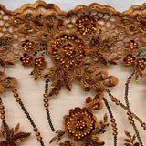 Beaded Sequined Floral Lace Fabric 53" Wide