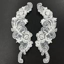 Beaded Corded Floral Lace Applique on Organza