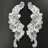 Beaded Corded Floral Lace Applique on Organza