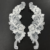 Beaded Corded Floral Lace Applique
