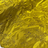 Beaded Bridal Lace Fabric on Polyester Satin 54"