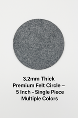 Acrylic Felt Circles 5 Inch Pack of 5