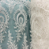 Corded Bridal Lace Fabric 100% Polyester Net Mesh 48" Wide