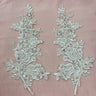 Beaded Corded Floral Lace Applique 100% Polyester Net Mesh