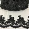 Beaded Corded Lace Trimming 100 Percent Polyester Net Mesh Fabric - Embroidered, 4.5" Width, 8 Colors (1 Yard)
