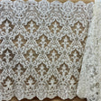 Beaded Corded Bridal Lace Fabric Dark Ivory 53" Wide