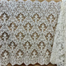 Beaded Corded Bridal Lace Fabric Dark Ivory 53" Wide