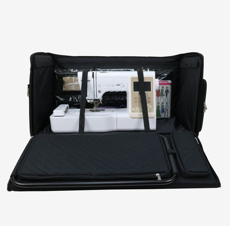 Everything Mary Jumbo 5 Wheel Collapsible Rolling Sewing Machine Storage Case Black