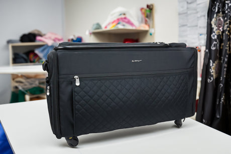 Everything Mary Jumbo 5 Wheel Collapsible Rolling Sewing Machine Storage Case Black