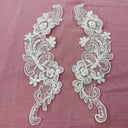 Beaded Corded Floral Lace Applique