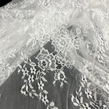Embroidered Lace Fabric with Eyelash Scallop