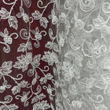 Beaded Corded Floral Bridal Lace Fabric 52" Wide