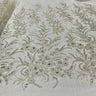 1 Yard Beaded Lace Fabric Embroidered 100 Percent Polyester Net Mesh 50 inch Width