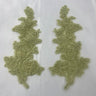 Beaded Floral Lace Applique on Polyester Mesh