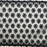 Beaded 3D Floral Lace Fabric