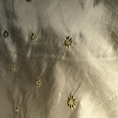 Dakota Silk Fabric - Floral Dotted Embroidered, 54" Width (1 Yard)