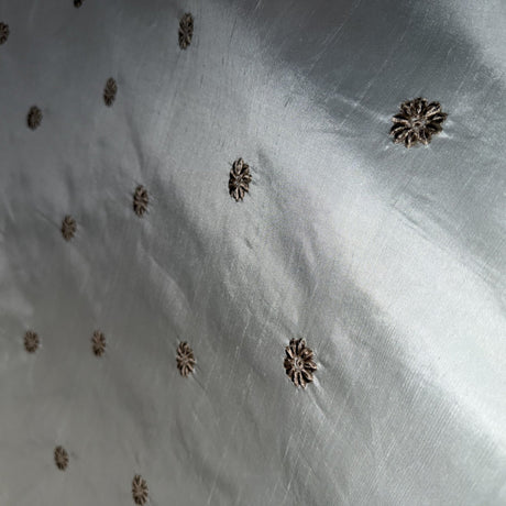 Dakota Silk Fabric - Floral Dotted Embroidered, 54" Width (1 Yard)