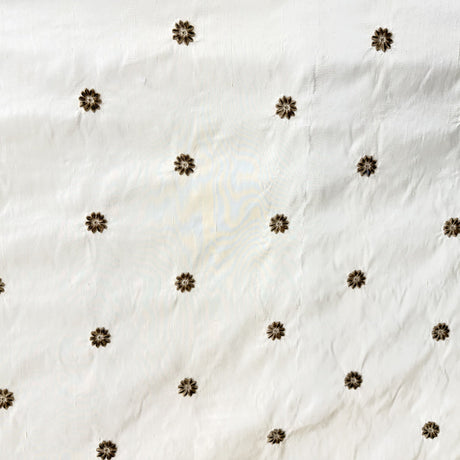 Dakota Silk Fabric - Floral Dotted Embroidered, 54" Width (1 Yard)