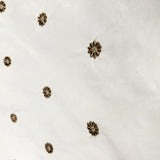 Dakota Silk Fabric - Floral Dotted Embroidered, 54" Width (1 Yard)