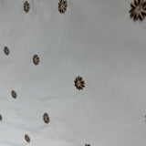 Dakota Silk Fabric - Floral Dotted Embroidered, 54" Width (1 Yard)