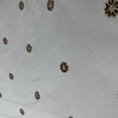 Dakota Silk Fabric - Floral Dotted Embroidered, 54" Width (1 Yard)