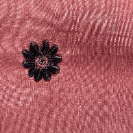 Dakota Silk Fabric - Floral Dotted Embroidered, 54" Width (1 Yard)