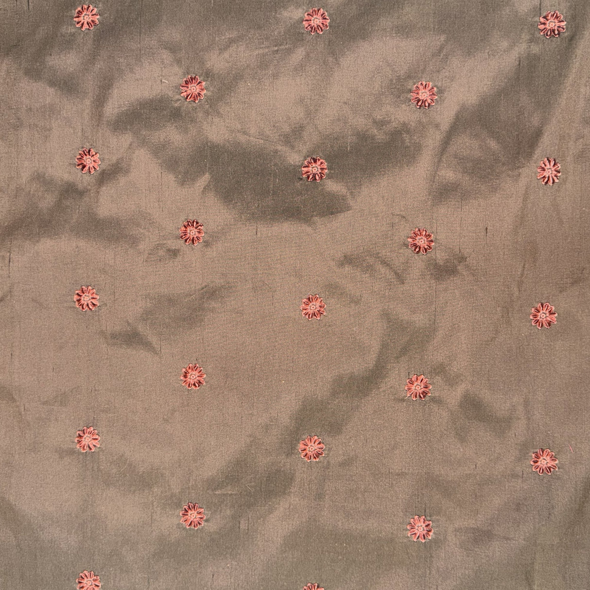 Dakota Silk Fabric - Floral Dotted Embroidered, 54" Width (1 Yard)