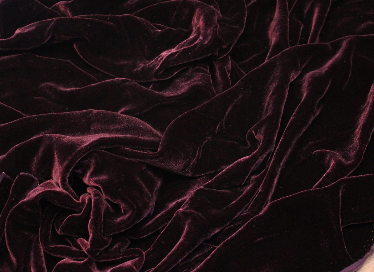 Premium Silk Rayon Velvet Fabric - Azalea, 45" Width (1 Yard)