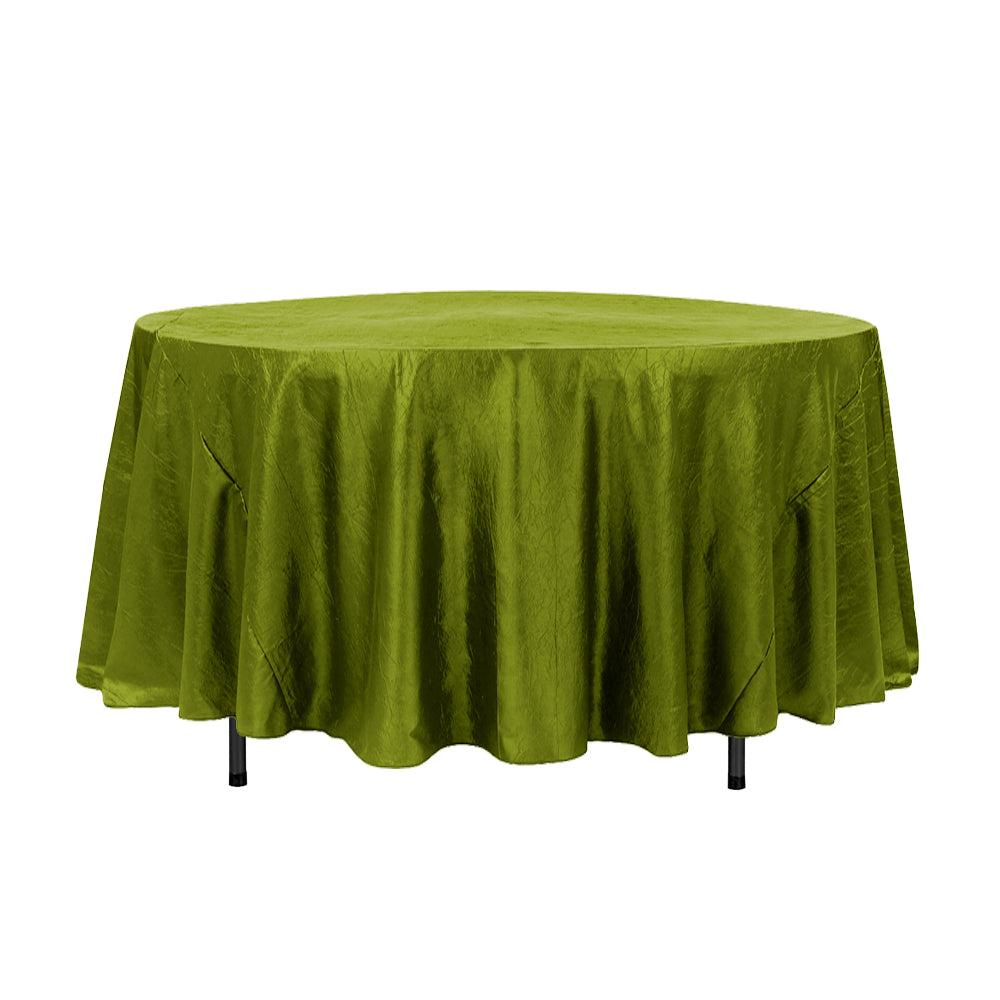 108″ Lime Crinkle Crushed Taffeta Round Tablecloth
