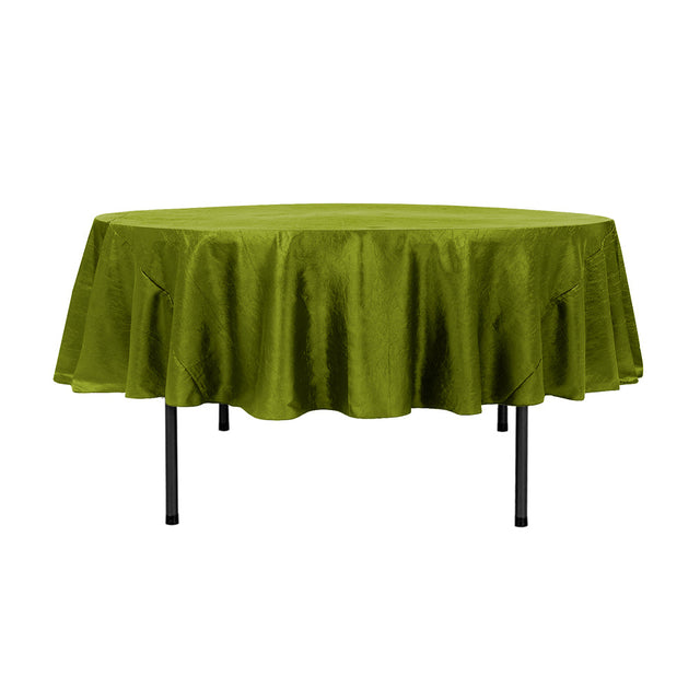 90″ Lime Crinkle Crushed Taffeta Round Tablecloth