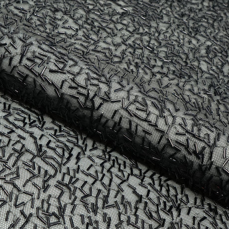 Dazzle Beaded Stretch Mesh Polyester Spandex Fabric - Beaded Mesh, 51/52" Width, 2-Way Stretch, 1 Yard