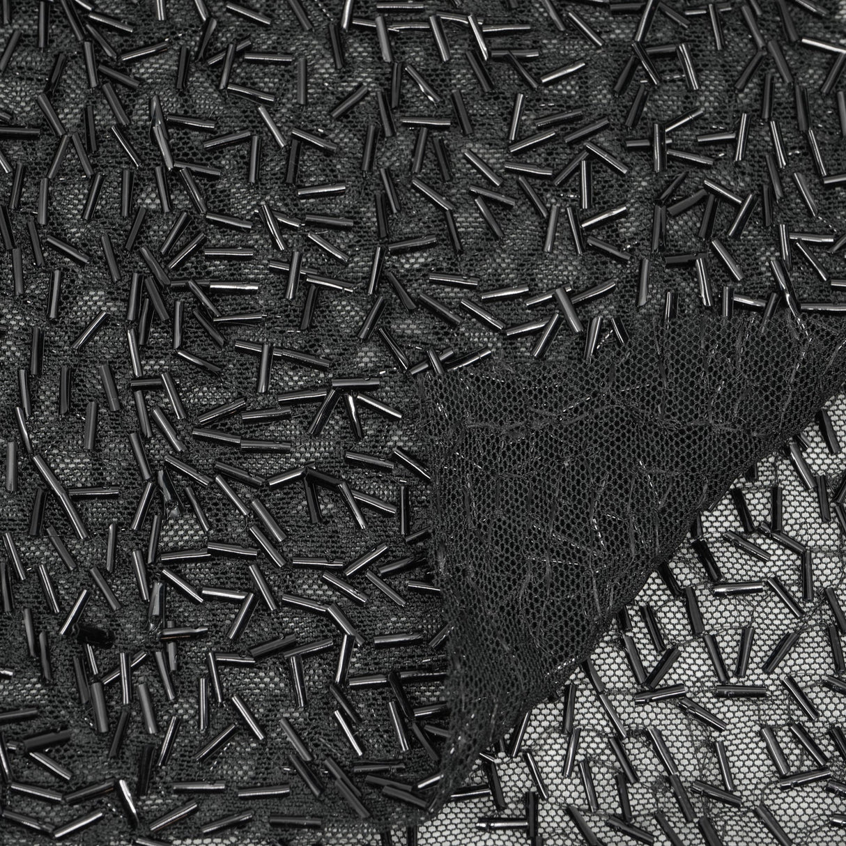 Beaded Stretch Mesh Fabric
