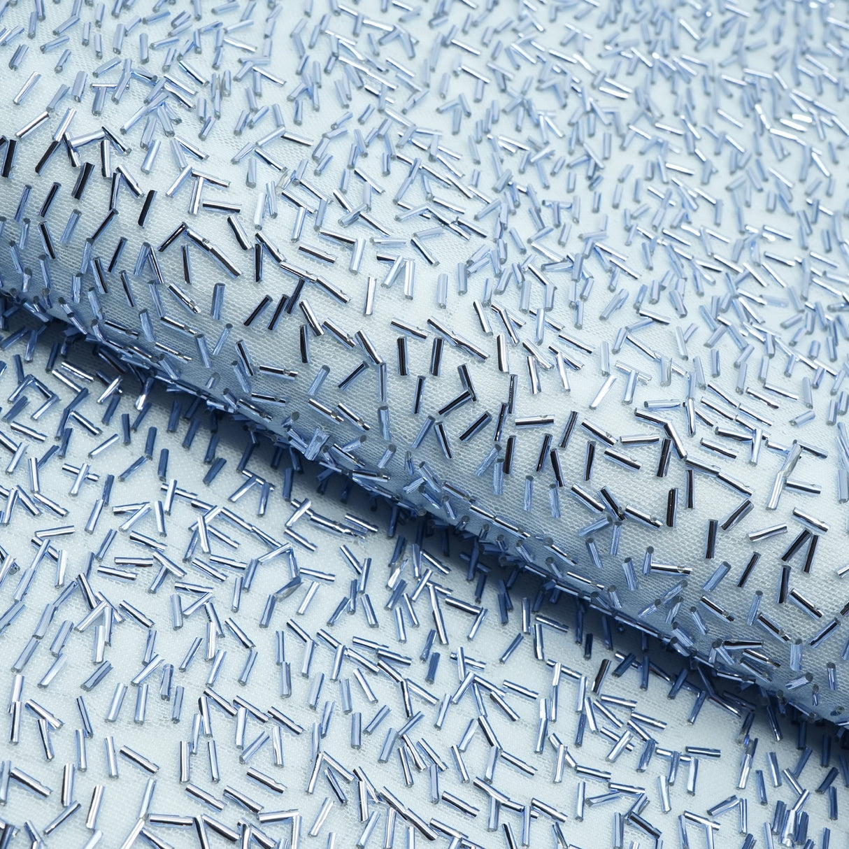 Beaded Stretch Mesh Fabric