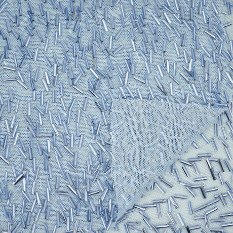 Dazzle Beaded Stretch Mesh Polyester Spandex Fabric - Beaded Mesh, 51/52" Width, 2-Way Stretch, 1 Yard