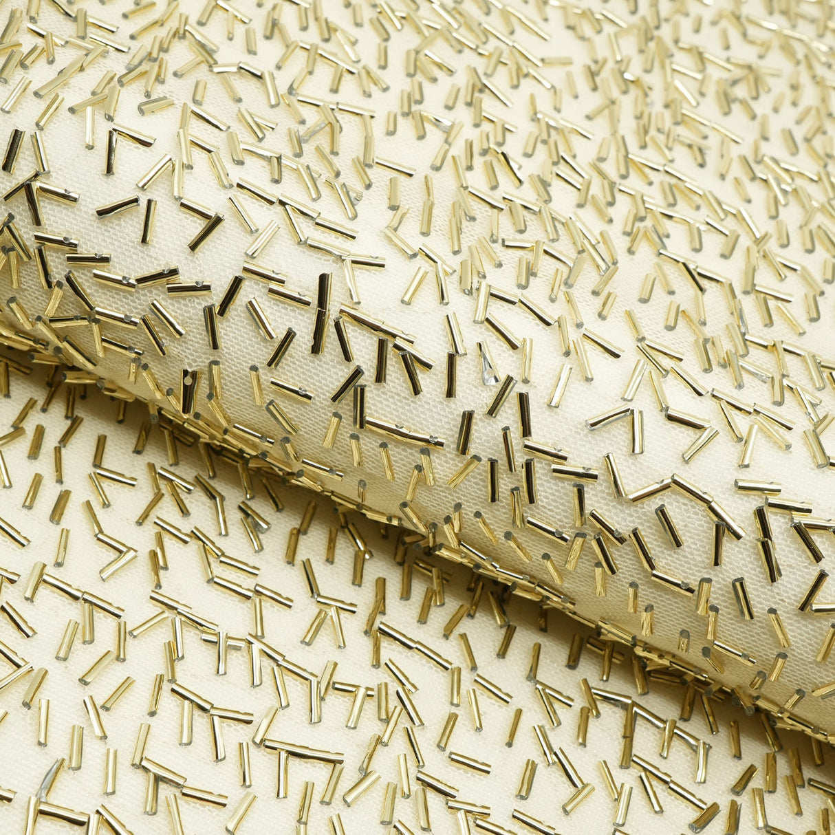 Beaded Stretch Mesh Fabric