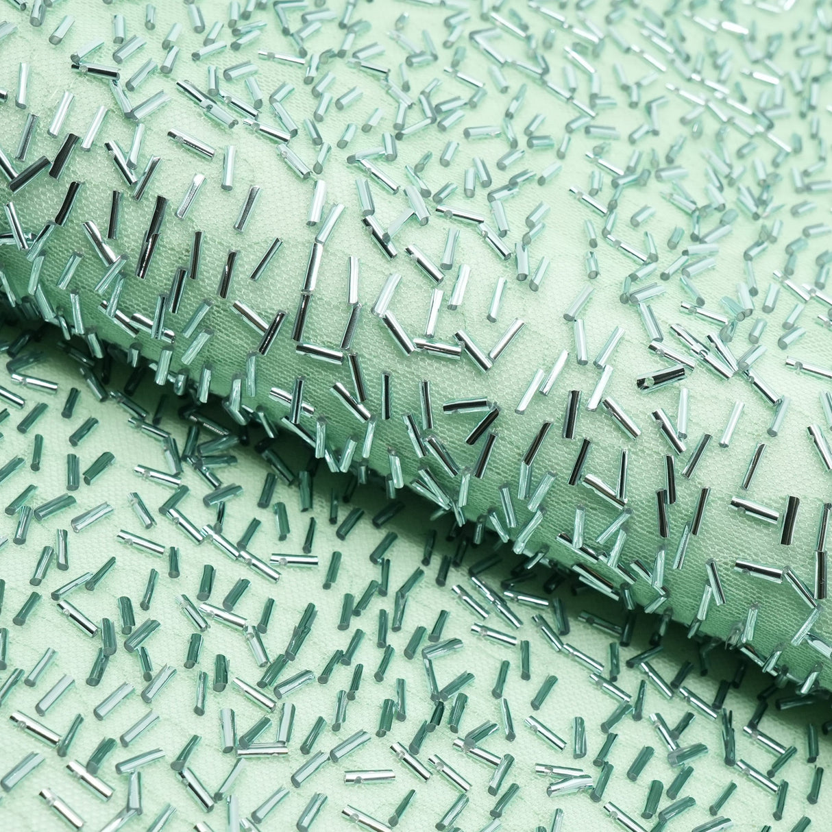 Beaded Stretch Mesh Fabric