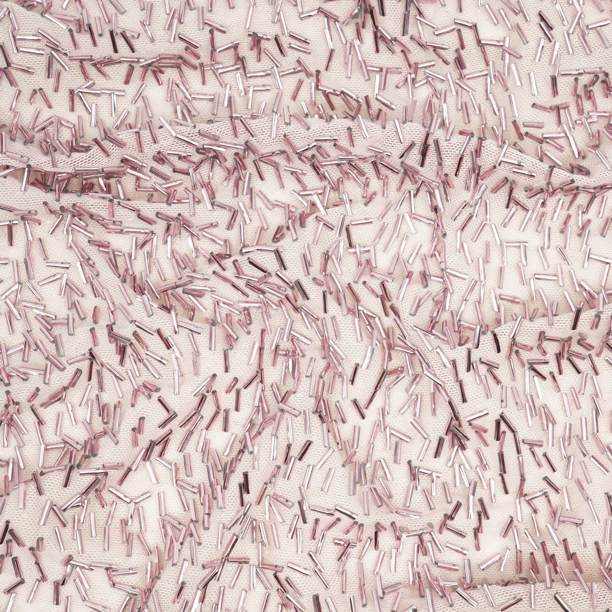 Dazzle Beaded Stretch Mesh Polyester Spandex Fabric - Beaded Mesh, 51/52" Width, 2-Way Stretch, 1 Yard