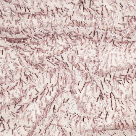 Dazzle Beaded Stretch Mesh Polyester Spandex Fabric - Beaded Mesh, 51/52" Width, 2-Way Stretch, 1 Yard