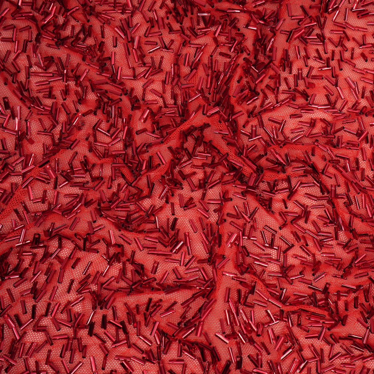 Beaded Stretch Mesh Fabric
