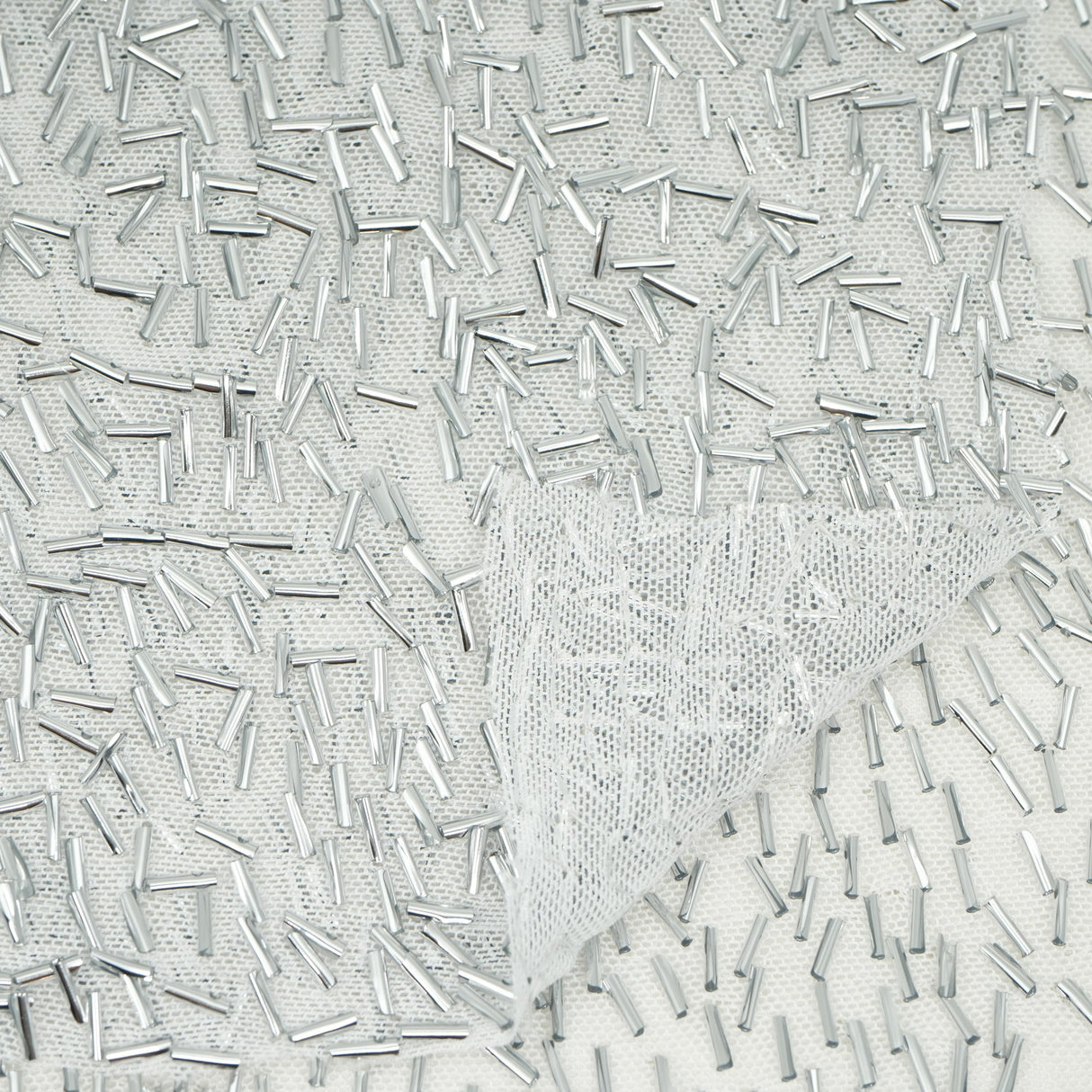 Beaded Stretch Mesh Fabric