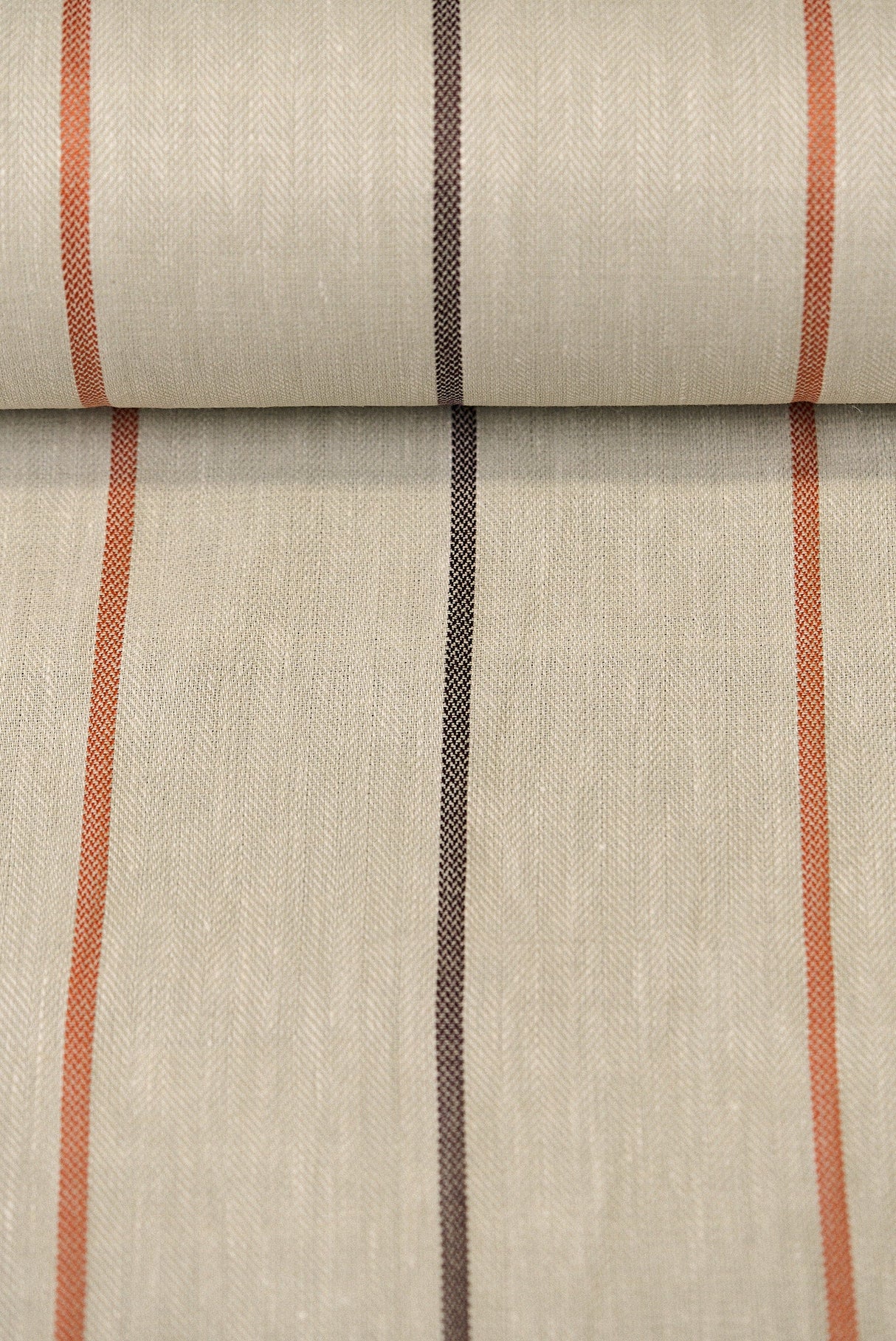 Linen Herringbone Yarn-Dyed Stripe Fabric