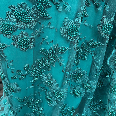 Beaded Lace Mesh Jade